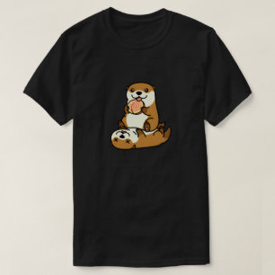 Schattige Otters met Lolly Lekkere Cartoon Dier Ku T-shirt