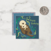 Schattige otters notitiekaartje (Voorkant / Achterkant in situ)