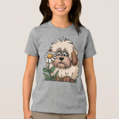 Schattige Oudengelse herdershond met Daisy Tri-Blend Shirt (Voorkant)