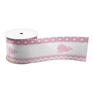 Schattige Ouder & Baby Walvis Roze Meisje Lint