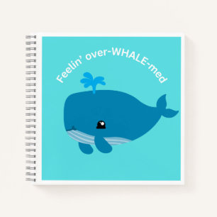 Schattige Overweldigde Walvis Notitieboek