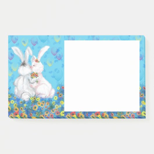 Schattige paar Bunny Post-it® notes (Voorkant)