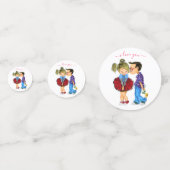 Schattige paar Confetti - I Love You - aangepaste (Achterkanten)