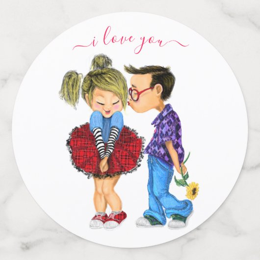 Schattige paar Confetti - I Love You - aangepaste (Grote achterkant)