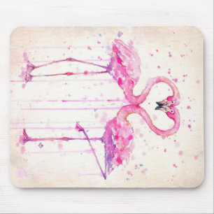 Schattige Paar Flamingo Liefde Print Kunst Muismat