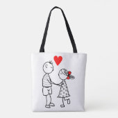 Schattige Paar Liefde Canvas tas Romantisch (Achterkant)