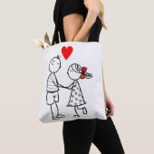 Schattige Paar Liefde Canvas tas Romantisch (Dichtbij)
