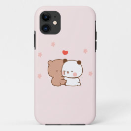 Schattige paar Panda Beer liefde, Roze iPhone 11 Hoesje