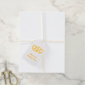 Schattige paar Pretzel vormt eigen tekst aan beide Cadeaulabels (Met Koord)