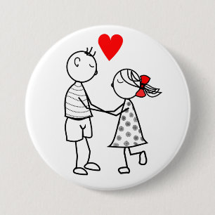 Schattige paar romantische liefde Button