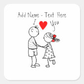 Schattige Paar Sticker Gift Aangepaste Tekst Jouw  (Voorkant)