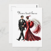 Schattige paar tekst toevoegen briefkaart (Voorkant / Achterkant)