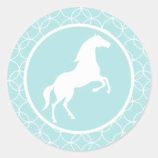 Schattige Paard; Baby Blue Circles Ronde Sticker