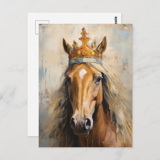 Schattige Paard in een Kroon Briefkaart (Voorkant / Achterkant)