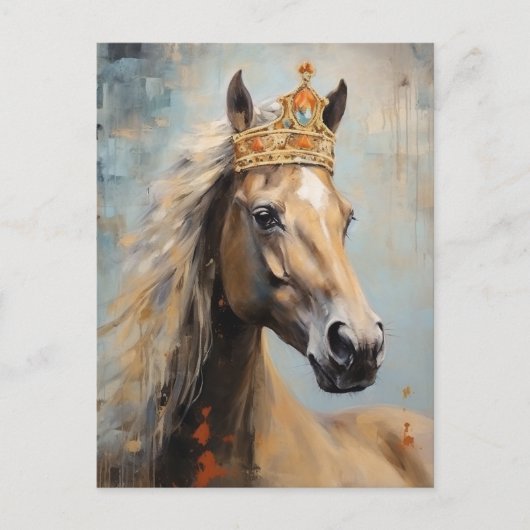 Schattige Paard in een Kroon Briefkaart (Voorkant)