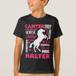 Schattige Paard Liefhebber Meisje Grappig Paard Ri T-shirt