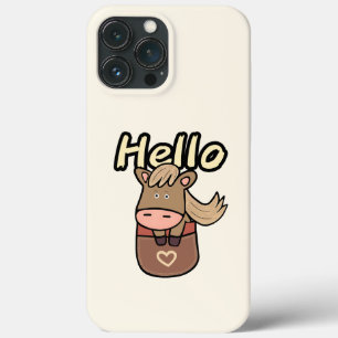 Schattige paard op zak iPhone 13 pro max hoesje