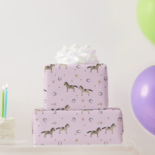 Schattige paarden & hoefijzers kinderverjaardag za cadeaupapier