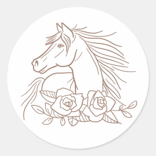 Schattige Paardenliefhebber Paarden Pony Ruiterspo Ronde Sticker (Voorkant)