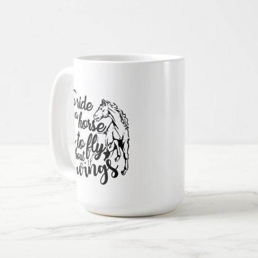 schattige paardenliefhebbers word art Koffie Mok (Voorkant links)