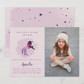 schattige paarse eenhoorn aankondiging (Voorkant / Achterkant)