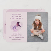 schattige paarse eenhoorn aankondiging (Voorkant / Achterkant)