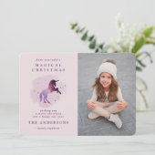 schattige paarse eenhoorn aankondiging (Staand voorkant)