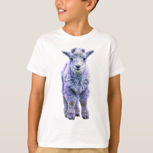 Schattige Paarse Fluffy Berggeit Jongeren T-shirt