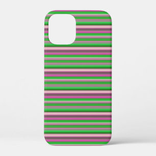 Schattige paarse groene strepen iPhone 12 mini hoesje