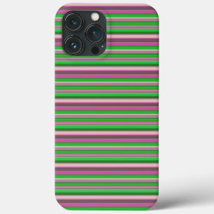 Schattige paarse groene strepen iPhone 13 pro max hoesje