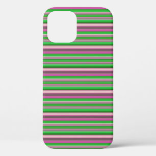 Schattige paarse groene strepen iPhone 12 pro hoesje