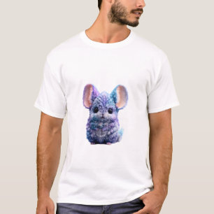 Schattige Paarse Harige Galactische Chinchilla Man T-shirt