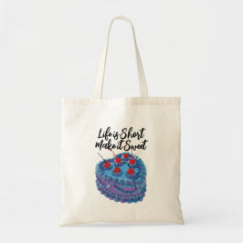 Schattige Paarse hart taart patroon Tote Bag