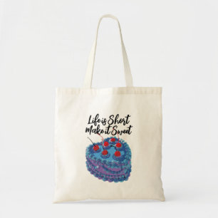 Schattige Paarse hart taart patroon Tote Bag