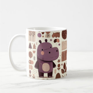 Schattige Paarse Hippo Koffiemok