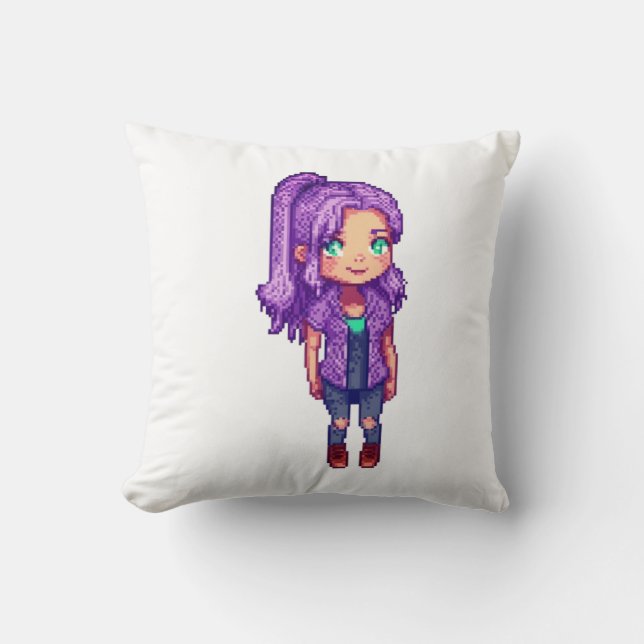 Schattige paarse meisje kussen (Voorkant)