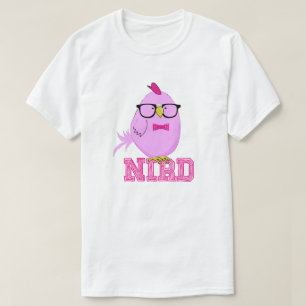 Schattige Paarse Nerd Vogel T-shirt