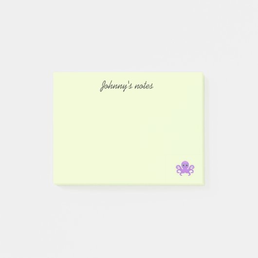 Schattige paarse octopus groen post-it® notes (Voorkant)