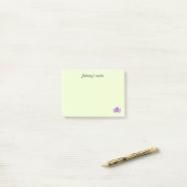 Schattige paarse octopus groen post-it® notes (Op bureau)