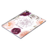 schattige paarse roze elegant notitieboek (Linkerzijde)