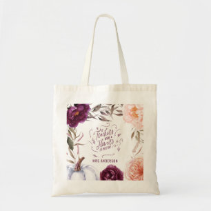 schattige paarse roze elegant tote bag