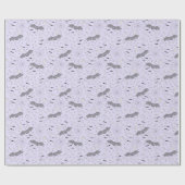 Schattige Paarse Spooky Schattige Bats Halloween Cadeaupapier (Vlak)