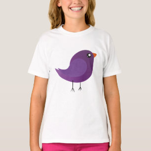 schattige paarse vogel t-shirt