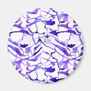 Schattige paarse waterverf abstracte lijnenpatroon magneet