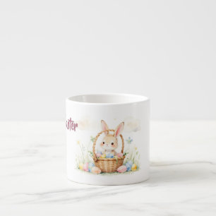 Schattige Paashaas in Mand met Kleurrijke Eieren Espresso Kop