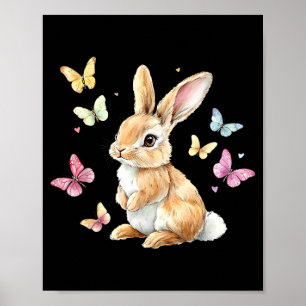 Schattige paashaas konijn vlinder Schattige paasha Poster