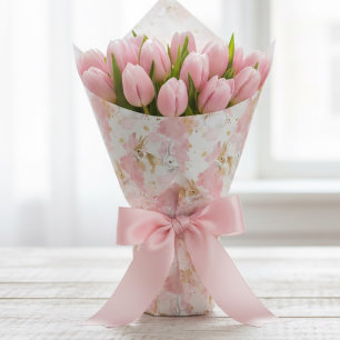 Schattige Paashaas Pastelroze Waterverf Lente Cadeaupapier