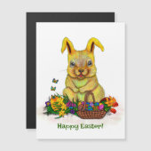 Schattige paaskonijn met eitjes en bloemen (Voorkant / Achterkant)