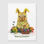 Schattige paaskonijn met eitjes en bloemen (Voorkant)