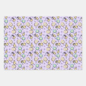 Schattige paastekening en pastelpaaspatroon inpakpapier vel (Voorkant)